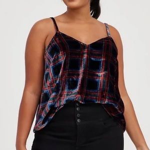 Torrid Sophie Velvet Swing Plaid Cami